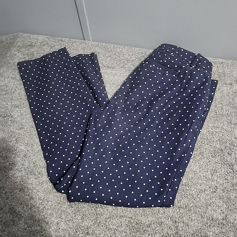 Tommy Hilfiger Denim Jeans Womens Size 4 Blue Polka Dot Print Stretch Straight - Picture 2 of 14